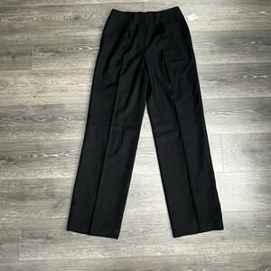 Vtg Talbots Wool Trouser Pants Womens Sz 10 Long Black Minimalistic Office Italy